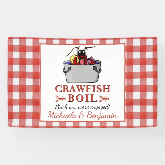 Crawfish Boil Seafood Barbecue Party Banner (Horizontal)