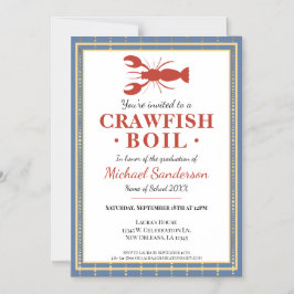 Crawfish Boil Seafood Blue Graduation Party Magneteinladung