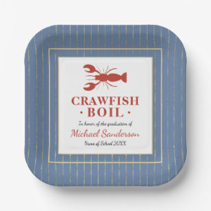 Crawfish Boil Seafood Blue Graduation Party Pappteller
