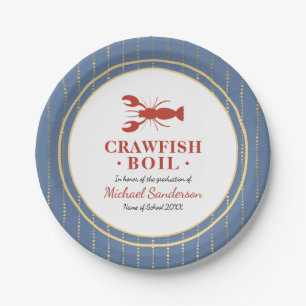 Crawfish Boil Seafood Blue Graduation Party Pappteller