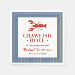 Crawfish Boil Seafood Blue Graduation Party Serviette