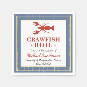 Crawfish Boil Seafood Blue Graduation Party Serviette