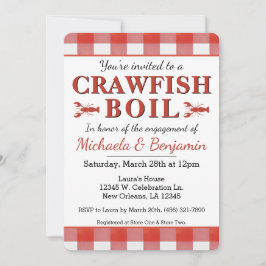 Crawfish Boil Seafood Paare Engagement Partei Einladung
