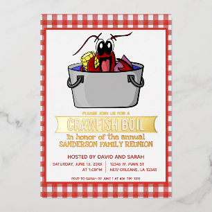 Crawfish Boil Seafood Party Picnic Family Wiederse Folieneinladung