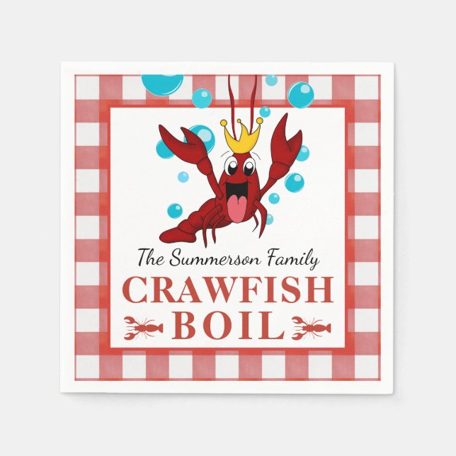 Crawfish Boil Seafood Sommer Familienkoch Serviette (Vorderseite)
