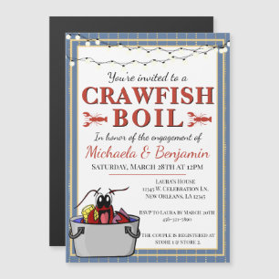 Crawfish Boil Sonderveranstaltung Verlobung Blue G Magneteinladung