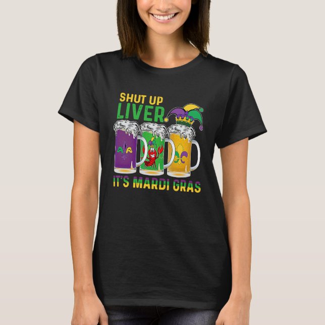 Crawfish Boil stopft Leber Mardi Gras Beer Drinki T-Shirt (Vorderseite)