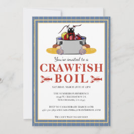 Crawfish Boil Summer Seafood Barbecue Party Einladung