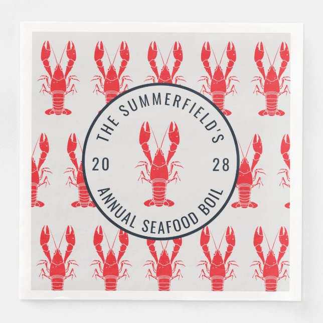 Crawfish Boil Summer Seafood Party Paper Serviette (Vorderseite)