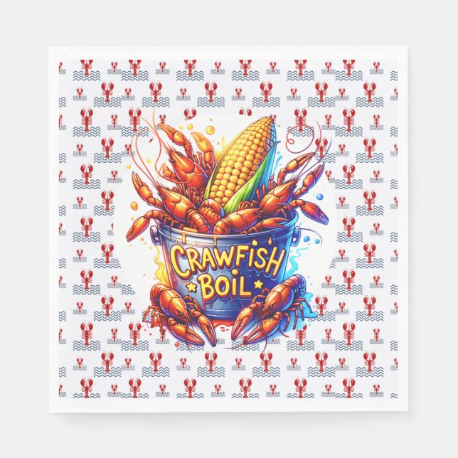 CRAWFISH BOIL THEMA SERVIETTE (Vorderseite)