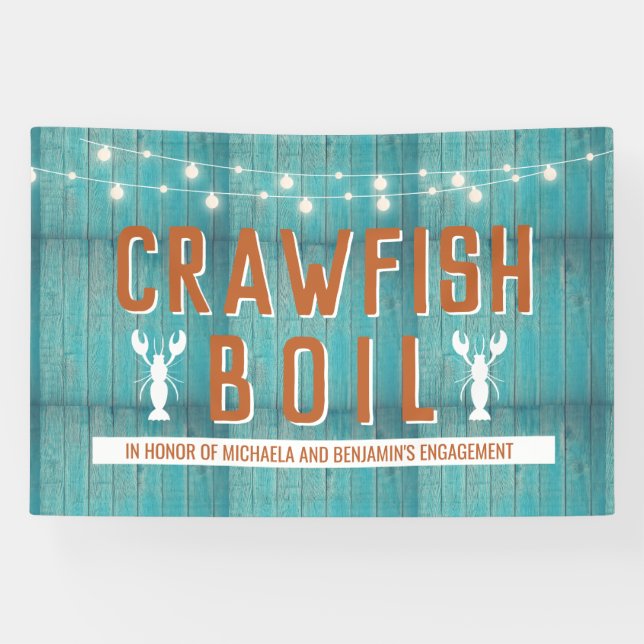 Crawfish Booking Special Event Blue Engagement Par Banner (Horizontal)
