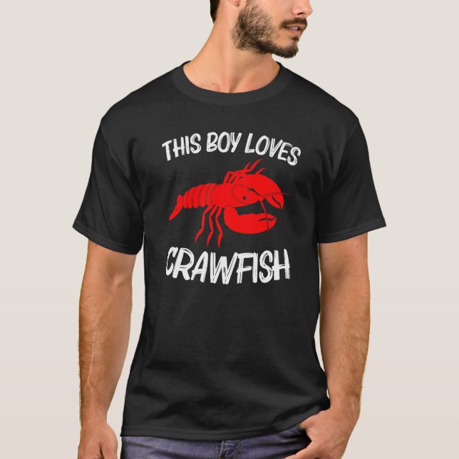 Crawfish Boys Kids Crayfish  Crawfish Eating T-Shirt (Vorderseite)