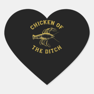 Crawfish Chicken Ditch Cajun Food Mudbag Geschenk Herz-Aufkleber