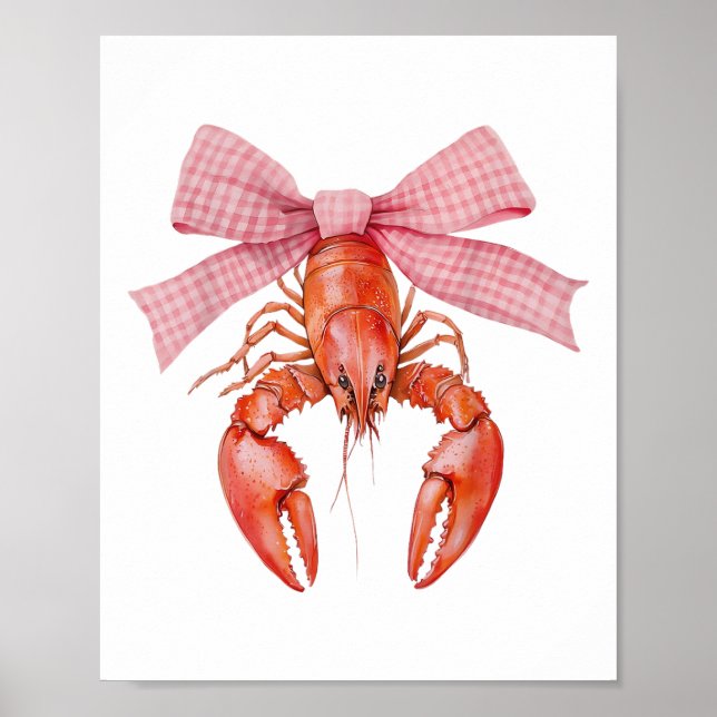 Crawfish Coquette Bow Crawfish Boil Lobster Cajun Poster (Vorne)