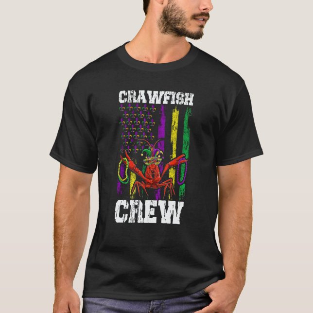 Crawfish Crew Beads Mardi Gras Flag Dab Kids Toddl T-Shirt (Vorderseite)