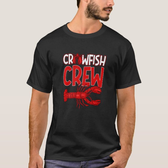 Crawfish Crew Languste Mudbug Meeresfrüchte Caju T-Shirt (Vorderseite)