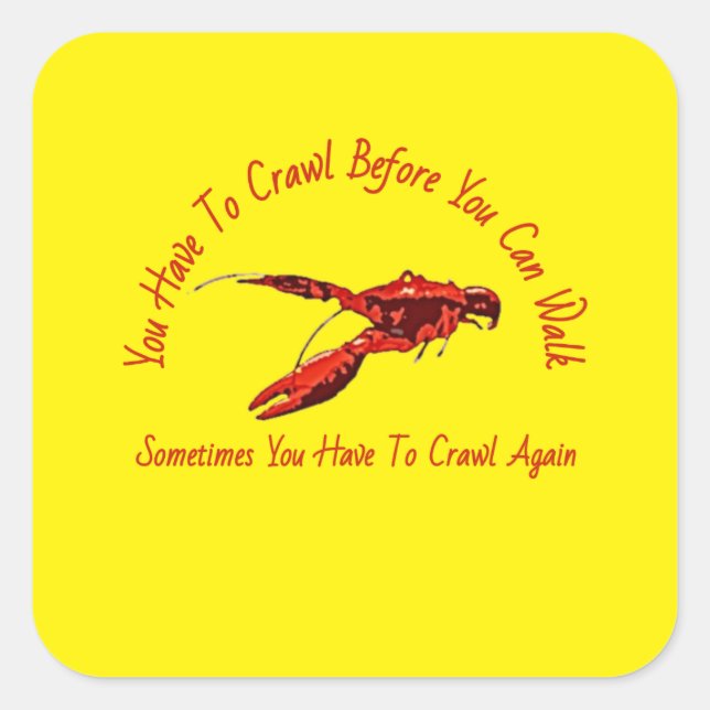 Crawfish Design Quadratischer Aufkleber (Vorderseite)