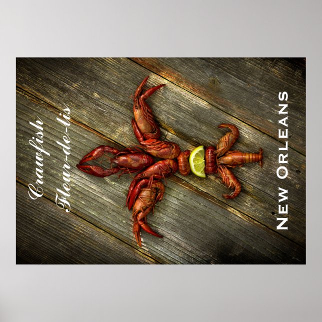 Crawfish Fleur-De-Lis Poster (Vorne)