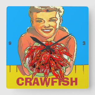 Crawfish Gal Clock, Quadratische Wanduhr