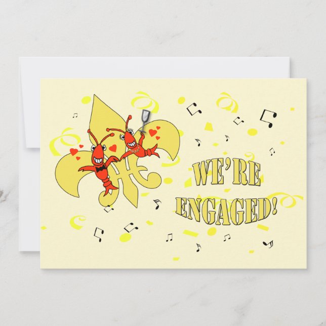 Crawfish Gold Lilie Engagement Einladung (Vorderseite)