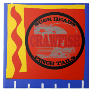 Crawfish, holländischer Delft Look Fliese