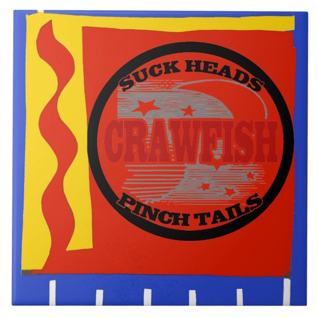 Crawfish, holländischer Delft Look Fliese (Vorderseite)