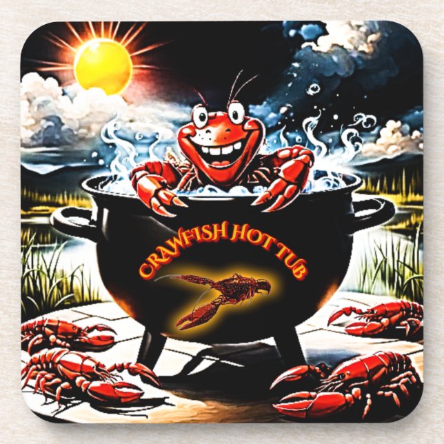 Crawfish Hot Tube Getränkeuntersetzer (Vorderseite)
