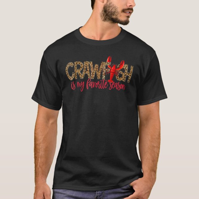 Crawfish ist meine Lieblingssaison Leopard Cajun L T-Shirt (Vorderseite)