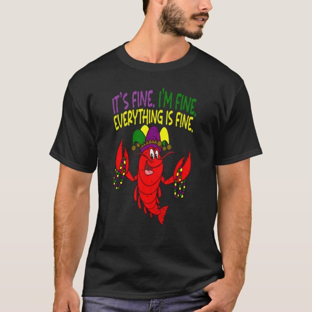 Crawfish Jester Beads Mardi Gras 2023 Seine Fine I T-Shirt (Vorderseite)