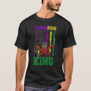 Crawfish King Beads Mardi Gras Flag Dab Kids Toddl T-Shirt