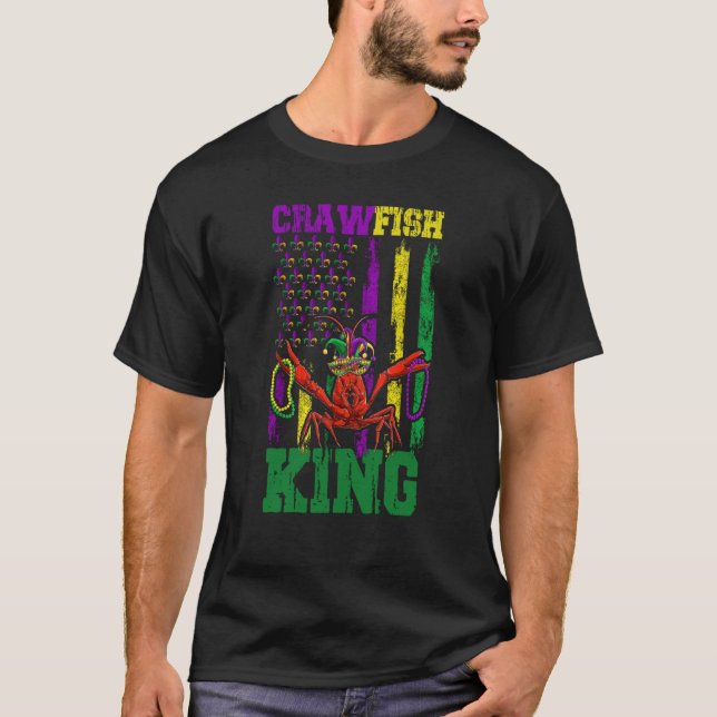 Crawfish King Beads Mardi Gras Flag Dab Kids Toddl T-Shirt (Vorderseite)