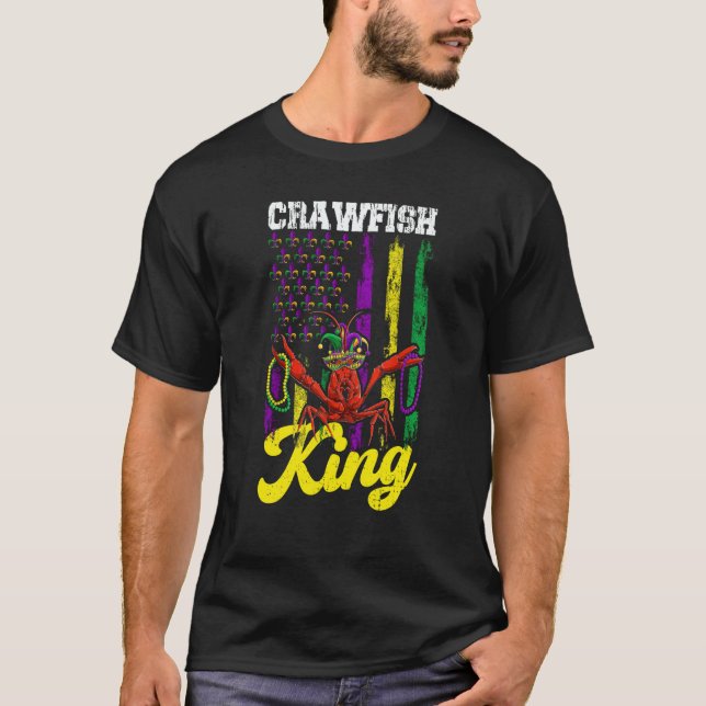 Crawfish King Beads Mardi Gras Flag Dab Kids Toddl T-Shirt (Vorderseite)