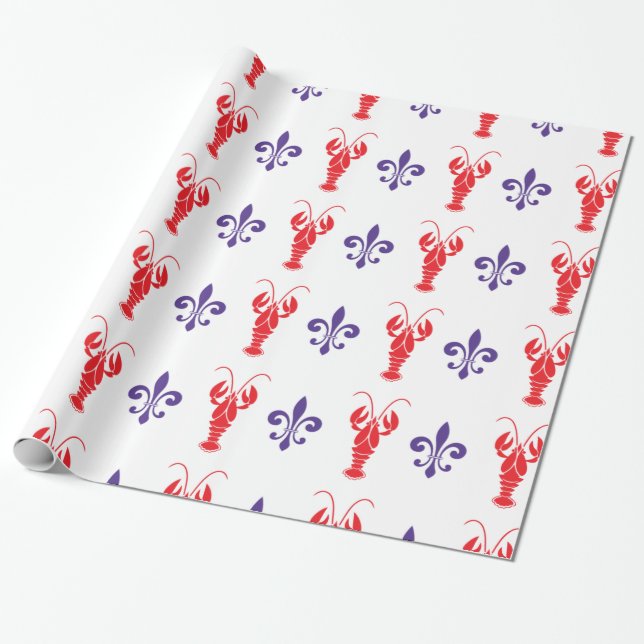 Crawfish & Lilie Wrapping Paper Geschenkpapier (Ungerollt)