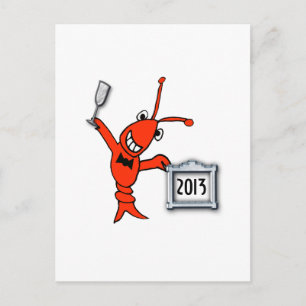 Crawfish / Lobster 2013 New Year Feiertagspostkarte