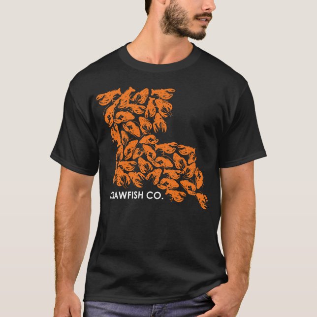Crawfish Map Louisiana Cajun Meeresfrüchte und Sch T-Shirt (Vorderseite)