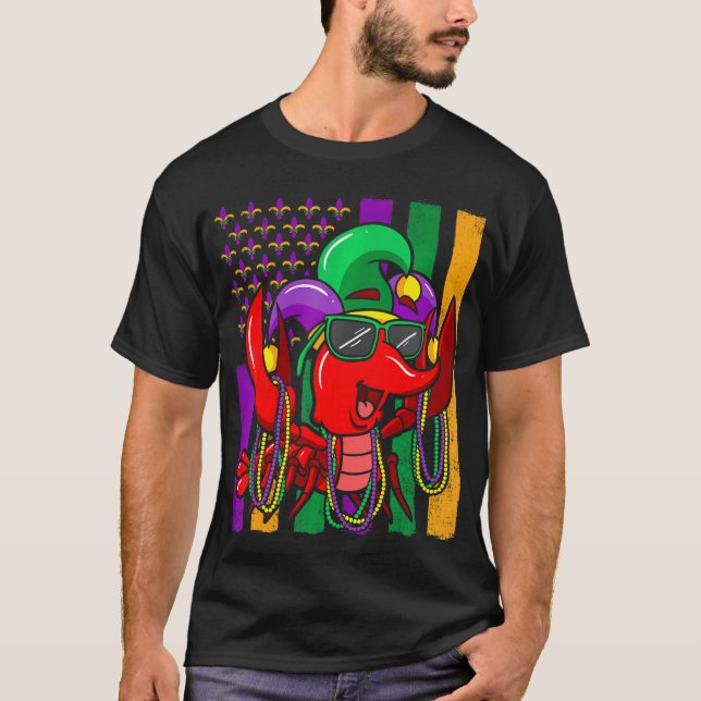 Crawfish Mardi Gras Karnival Celebration T-Shirt (Vorderseite)