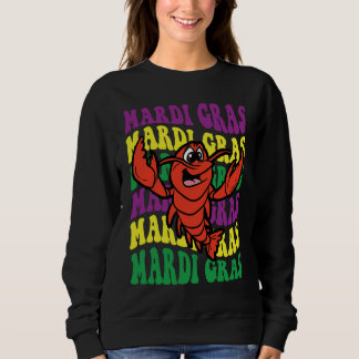 Crawfish Mardi Gras Retro Mudbug Carnival Parade C Sweatshirt