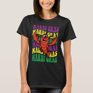 Crawfish Mardi Gras Retro Mudbug Carnival Parade C T-Shirt