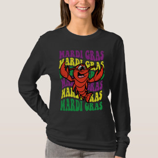 Crawfish Mardi Gras Retro Mudbug Carnival Parade C T-Shirt
