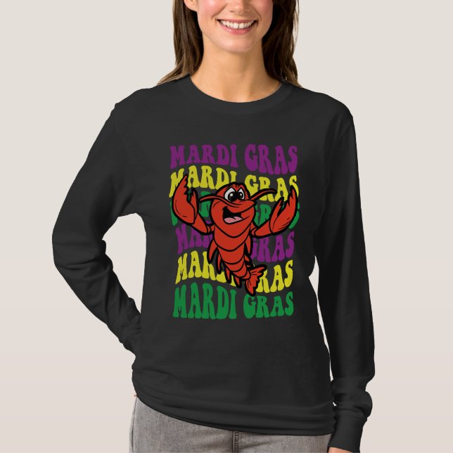 Crawfish Mardi Gras Retro Mudbug Carnival Parade C T-Shirt (Vorderseite)