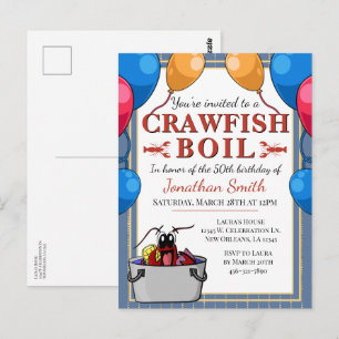 Crawfish Meeresfrüchte Booking Geburtstagssonderve Postkarte