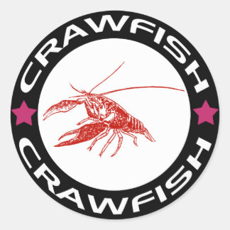 crawfish-ring (red-1) runder aufkleber