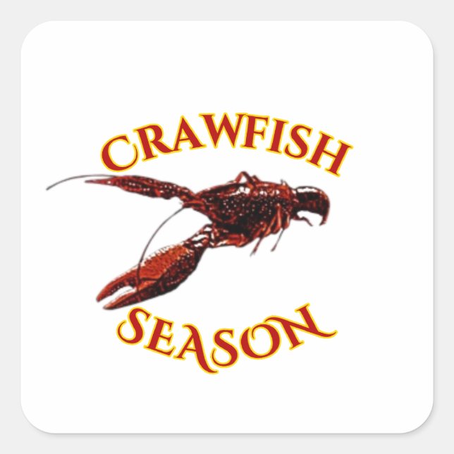 Crawfish-Saison Quadratischer Aufkleber (Vorderseite)