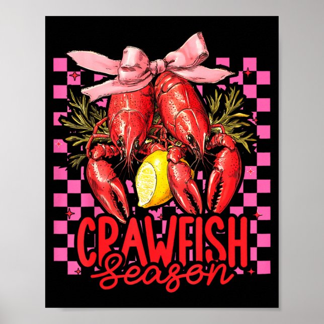 Crawfish Season Crawfish Boil Lobster Cajun Men Wo Poster (Vorne)