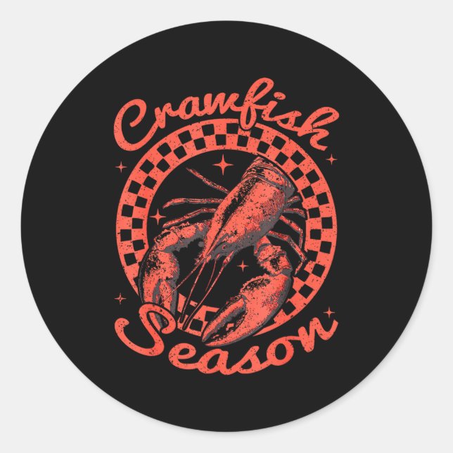 Crawfish Season Crawfish Boil Lobster Cajun Men Wo Runder Aufkleber (Vorderseite)