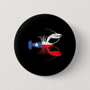 Crawfish Texas Crawdaddy Southern Food Mardi Gras Button