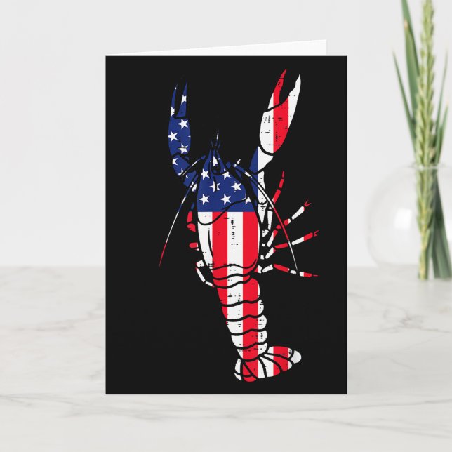 Crawfish Us Flag Crayfish Lobster Patriotic Men Wo Karte (Vorderseite)