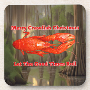 Crawfish Weihnachtskarte Getränkeuntersetzer