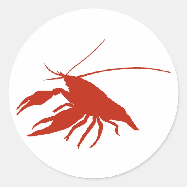 crawfish's　silhouette (Red) Runder Aufkleber (Vorderseite)