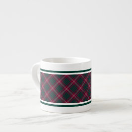Crawford Clan Dark Red Scottish Tartan Espressotasse